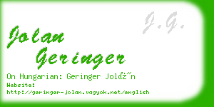 jolan geringer business card